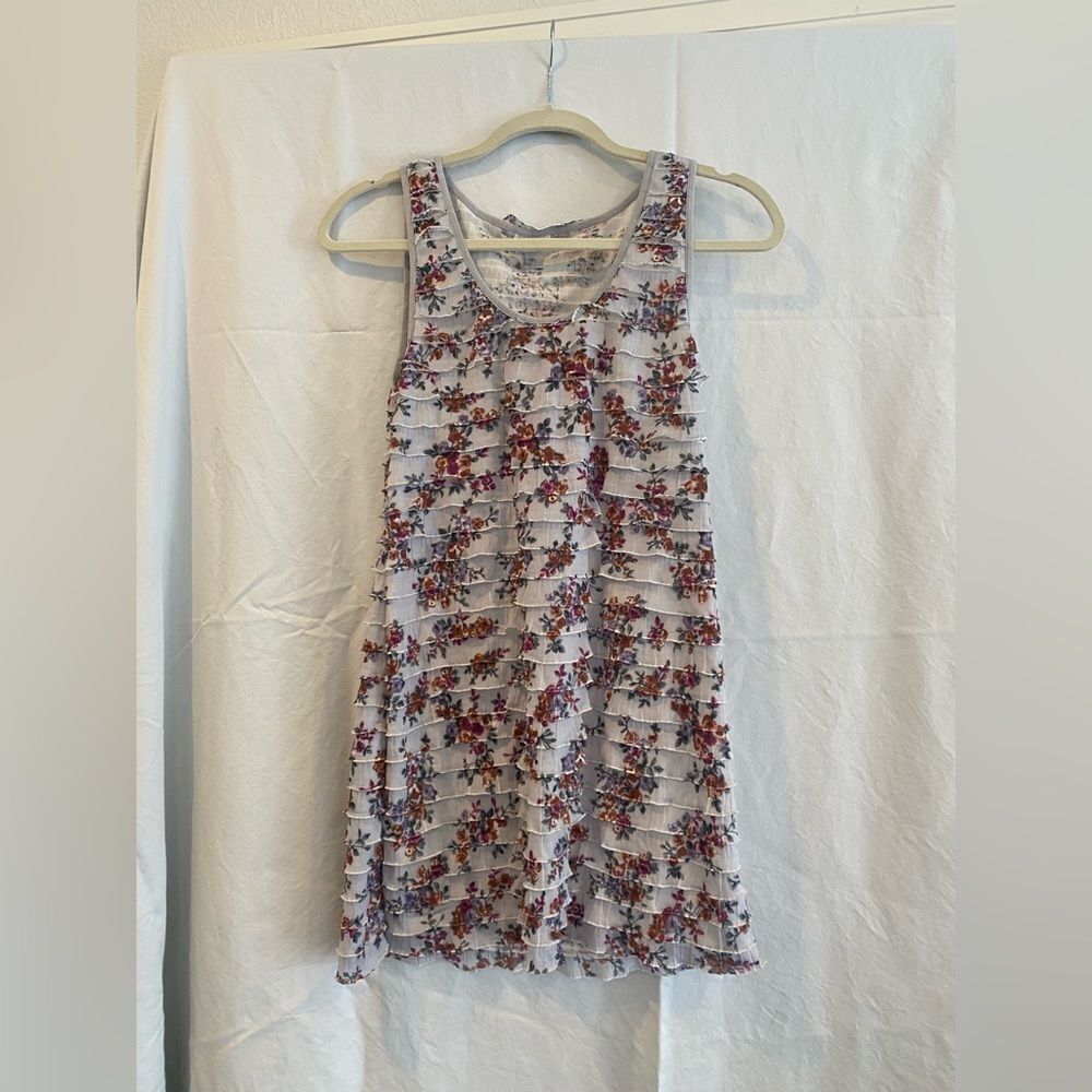 Free People Floral Ruffle Sleeveless Dress